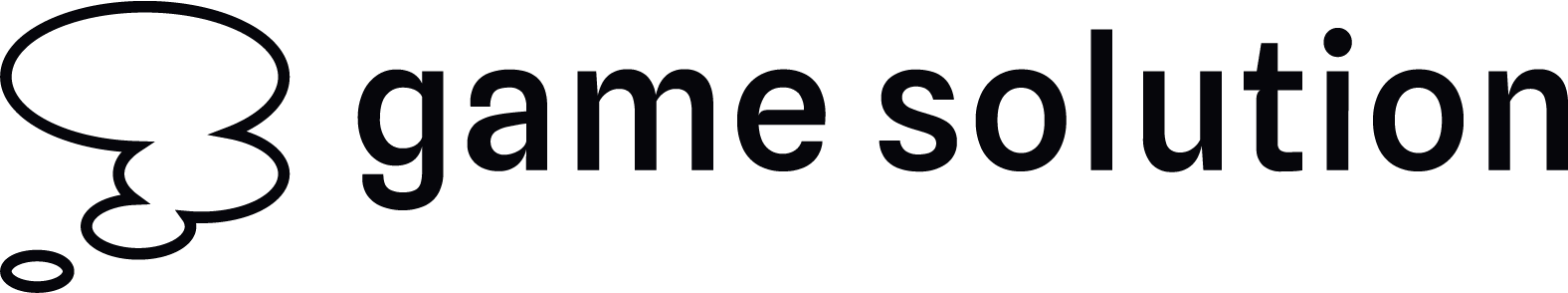 Logo von Game Solution mit stilisiertem Würfel und Text.