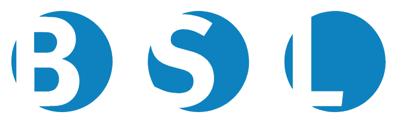Drei stilisierte blaue Kreise mit weißen Buchstaben B, S und D darin.
